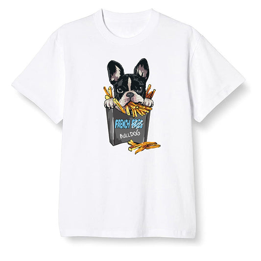 Pop Colour AJ6 Retro Unc - Univeristy Blue - Cute dog eating french fries - White Men T-shirt