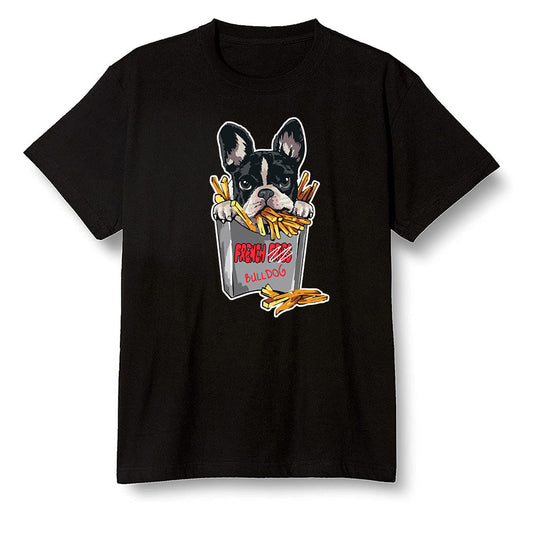 Nike Pop Colour AJ6 Retro Reflective Infrared - Cute dog eating french fries - Black Men T-shirt