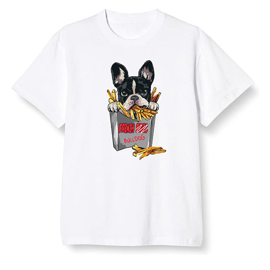 Nike Pop Colour AJ6 Retro Reflective Infrared - Cute dog eating french fries - White Men T-shirt