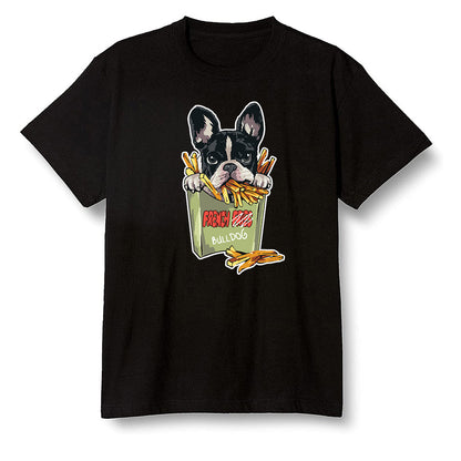 Pop Colour AJ6 Retro SP Travis Scott - Medium Olive - Cute dog eating french fries - Black Men T-shirt