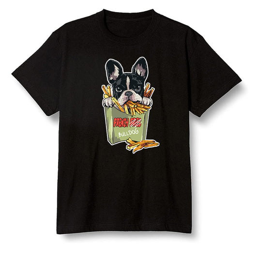 Pop Colour AJ6 Retro SP Travis Scott - Medium Olive - Cute dog eating french fries - Black Men T-shirt