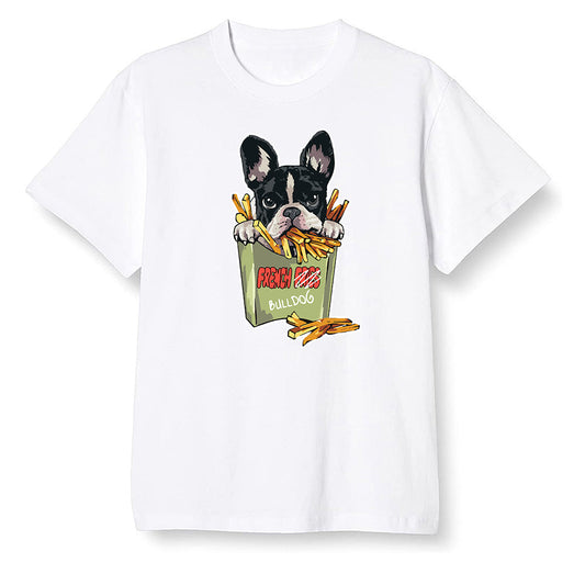 Pop Colour AJ6 Retro SP Travis Scott - Medium Olive - Cute dog eating french fries - White Men T-shirt