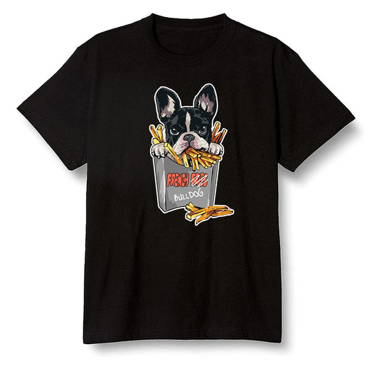 Pop Colour AJ6 Retro Psg Iron Grey Infrared - Cute dog eating french fries - Black Men T-shirt