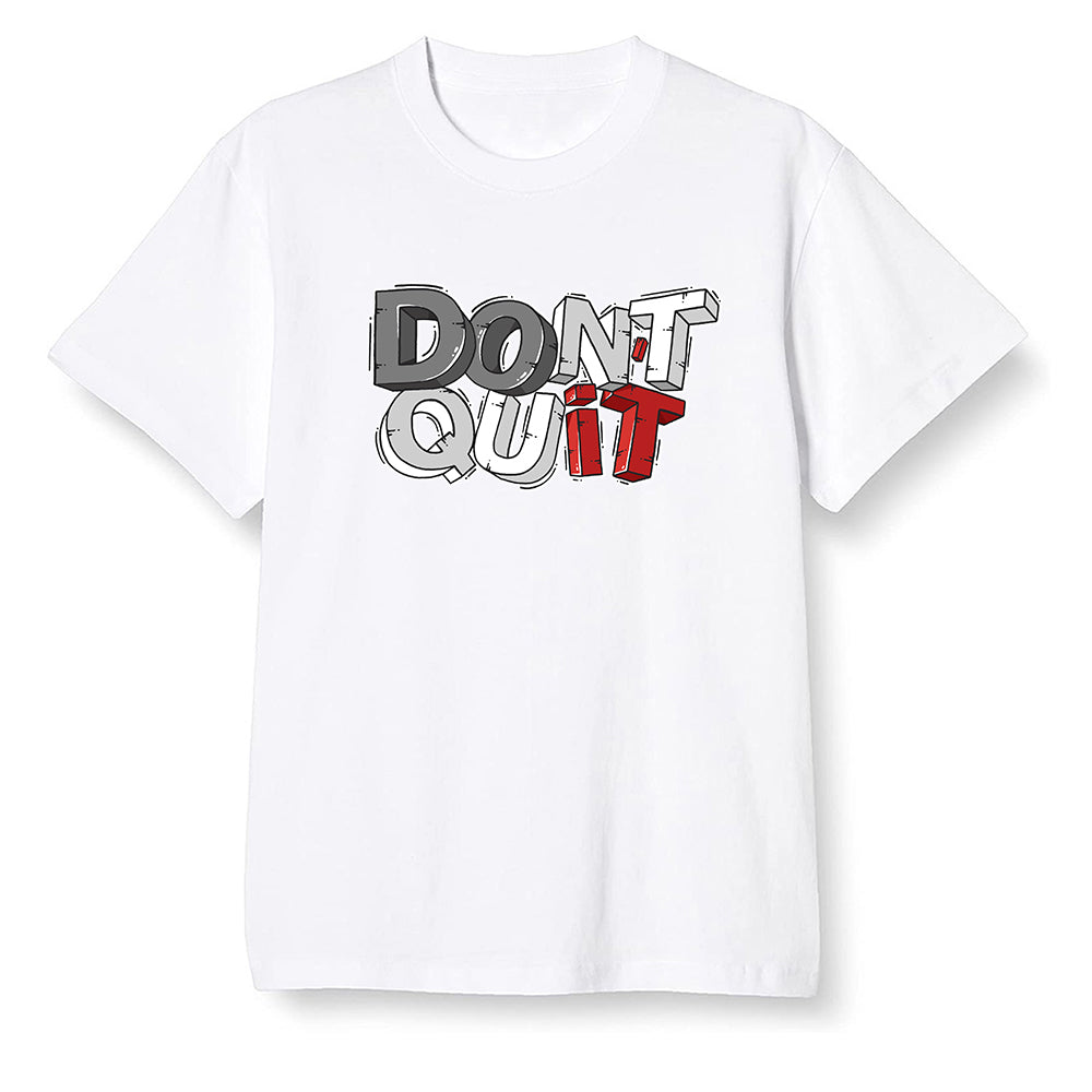 Pop Colour AJ1 Low Black Toe - Don't quit  - White Men T-shirt