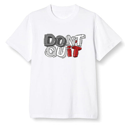 Pop Colour AJ1 Low Black Toe - Don't quit  - White Men T-shirt