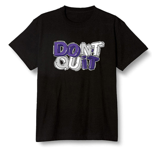 Pop Colour AJ1 Retro High OG Court Purple - Don't quit  - Black Men T-shirt
