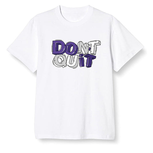 Pop Colour AJ1 Retro High OG Court Purple - Don't quit  - White Men T-shirt