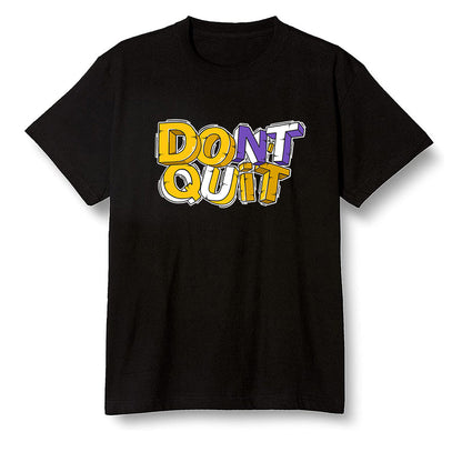 Pop Colour AJ1 Mid SE University Gold - Don't quit  - Black Men T-shirt