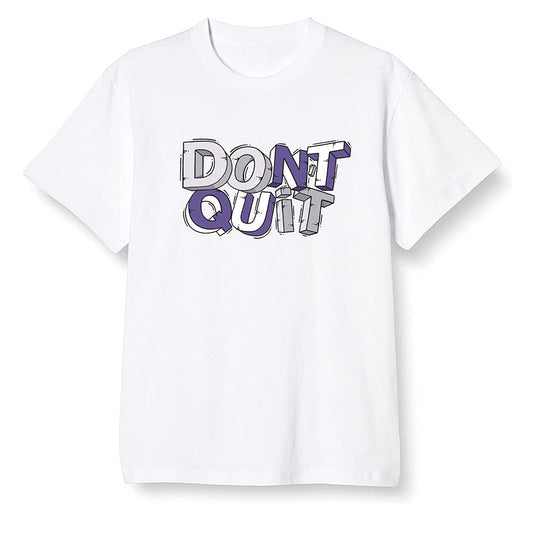Pop Colour AJ1 High OG Court Purple - Don't quit  - White Men T-shirt