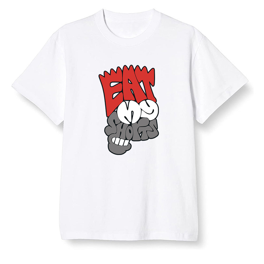 Pop Colour AJ1 Low Black Toe - Eat my shorts  - White Men T-shirt