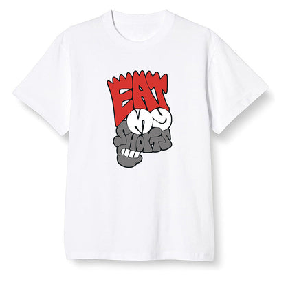 Pop Colour AJ1 Low Black Toe - Eat my shorts  - White Men T-shirt