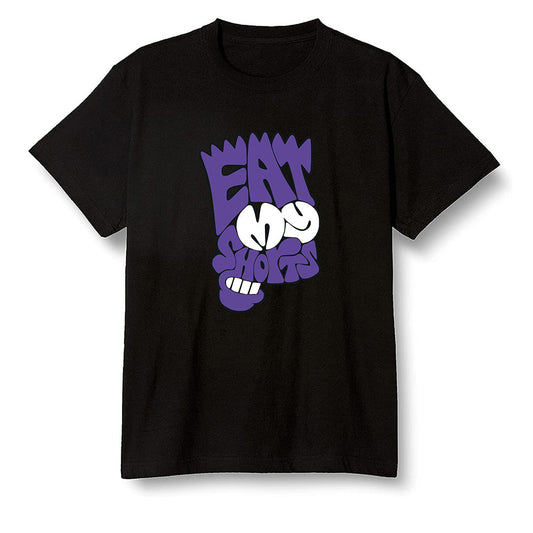 Pop Colour AJ1 Retro High OG Court Purple - Eat my shorts  - Black Men T-shirt