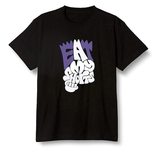 Pop Colour AJ1 High OG Court Purple - Eat my shorts  - Black Men T-shirt