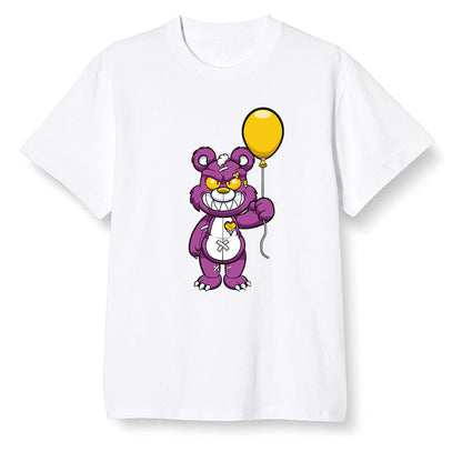 Pop Colour AJ1 Retro High OG Brotherhood - Evil bear with balloon  - White Men T-shirt