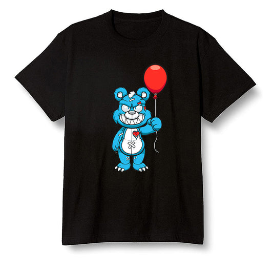 Pop Colour AJ1 NRG Joint Model - UNC - Evil bear with balloon  - Black Men T-shirt