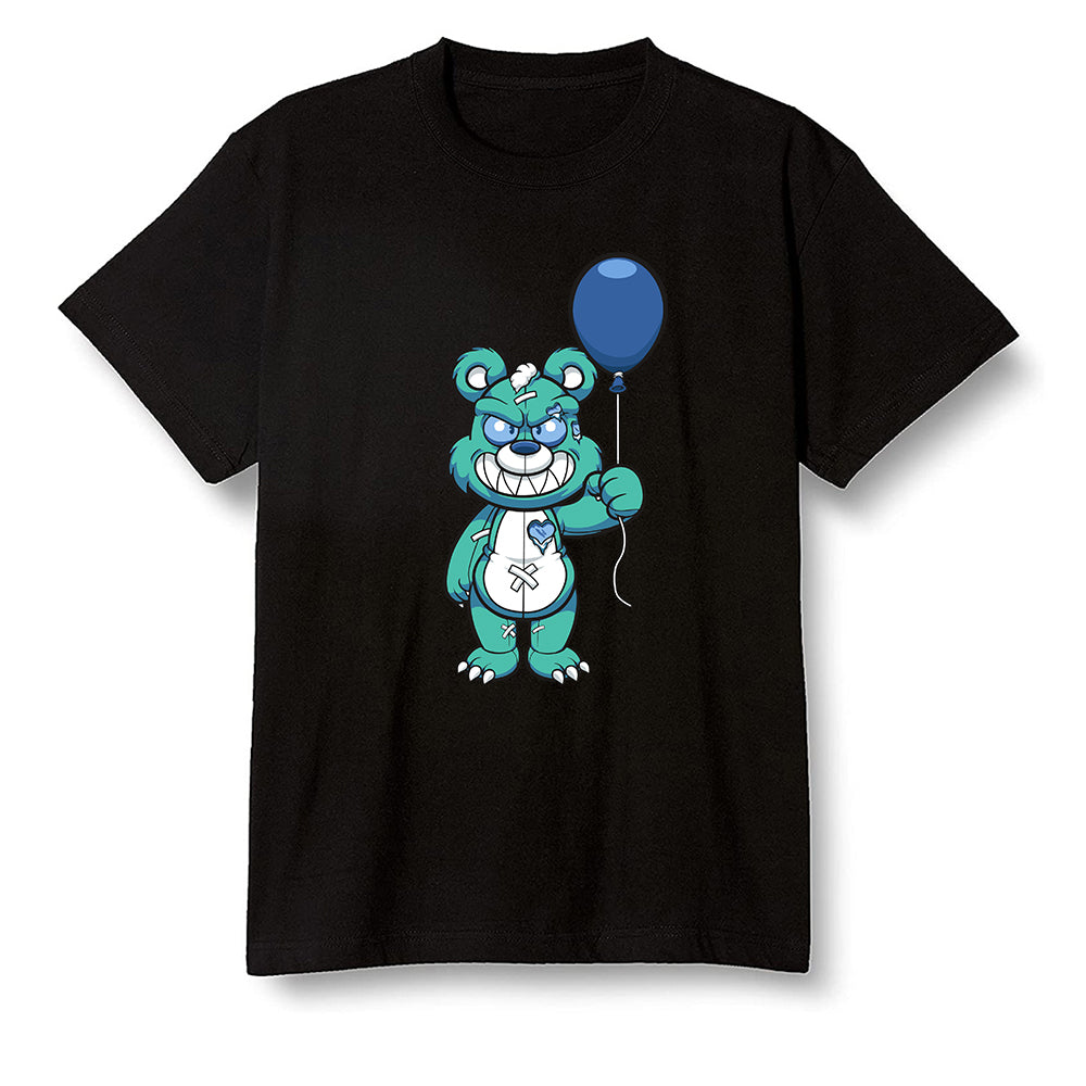 Pop Colour AJ1 High OG TIE DYE - Evil bear with balloon  - Black Men T-shirt