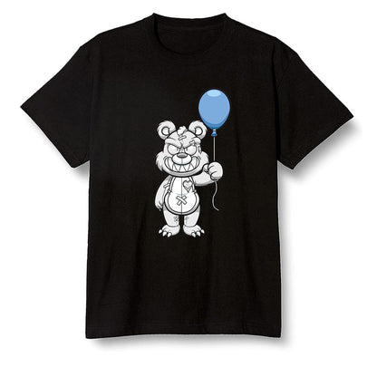 Pop Colour AJ1 Low Wolf Grey/Sail/Photon Dust/White - Evil bear with balloon  - Black Men T-shirt