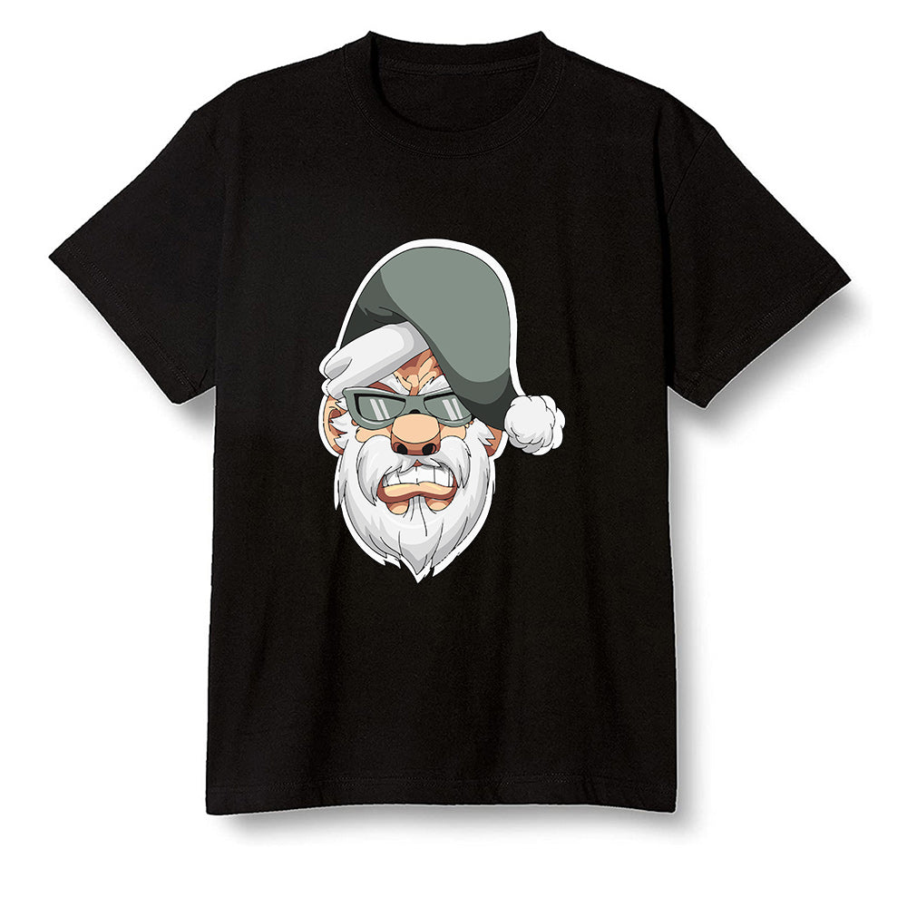 Pop Colour AJ1 Low Retro 'White' White/White-Metallic Silver - Gangster Santa - Black Men T-shirt