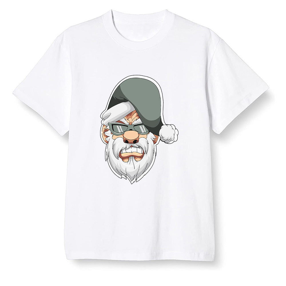 Pop Colour AJ1 Low Retro 'White' White/White-Metallic Silver - Gangster Santa - White Men T-shirt