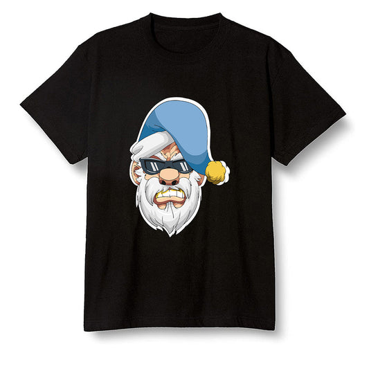 Pop Colour AJ1 Retro Low 'West Coast' White/Varsity Maize-University Blue - Gangster Santa - Black Men T-shirt