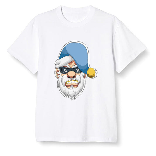 Pop Colour AJ1 Retro Low 'West Coast' White/Varsity Maize-University Blue - Gangster Santa - White Men T-shirt