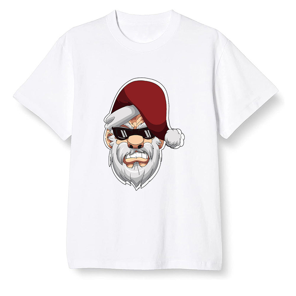 Pop Colour AJ1 Retro Low 'Hare' Grey Mist/University Red-Light Poison - Gangster Santa - White Men T-shirt