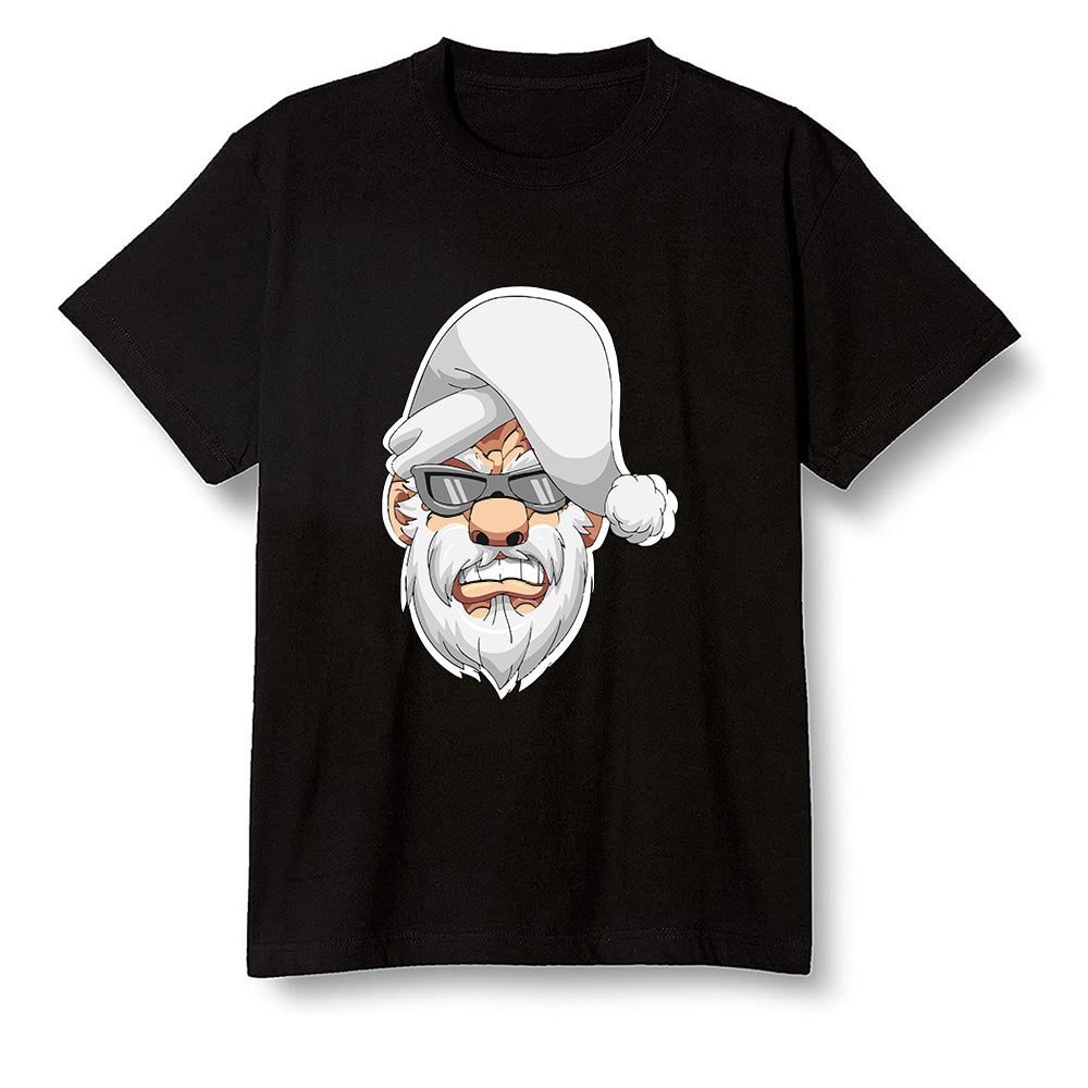 Pop Colour AJ1 Low Triple White - Gangster Santa - Black Men T-shirt