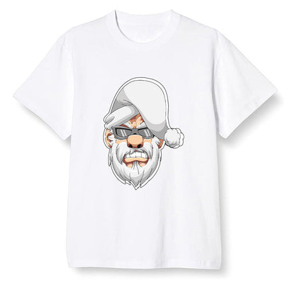 Pop Colour AJ1 Low Triple White - Gangster Santa - White Men T-shirt