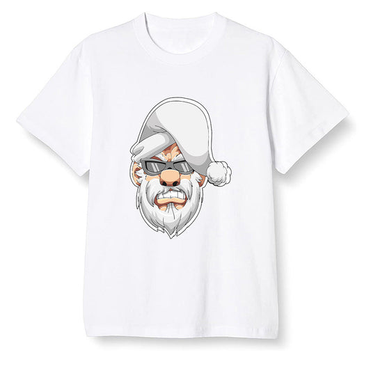 Pop Colour AJ1 Low Triple White - Gangster Santa - White Men T-shirt