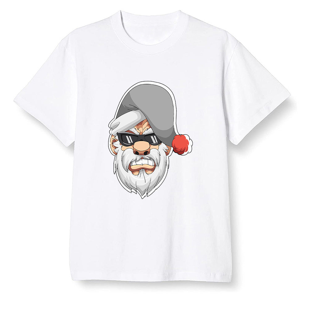 Pop Colour AJ1 Low GS Light Smoke Grey - Gangster Santa - White Men T-shirt
