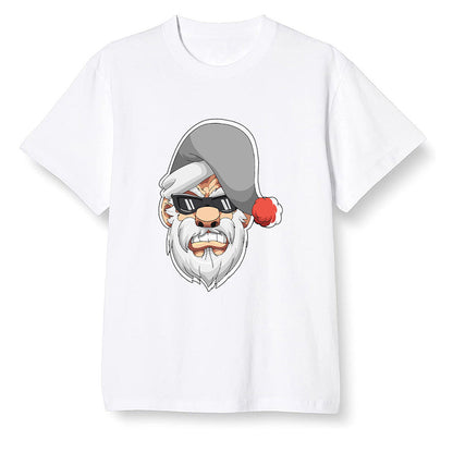 Pop Colour AJ1 Low GS Light Smoke Grey - Gangster Santa - White Men T-shirt