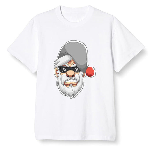 Pop Colour AJ1 Low GS Light Smoke Grey - Gangster Santa - White Men T-shirt