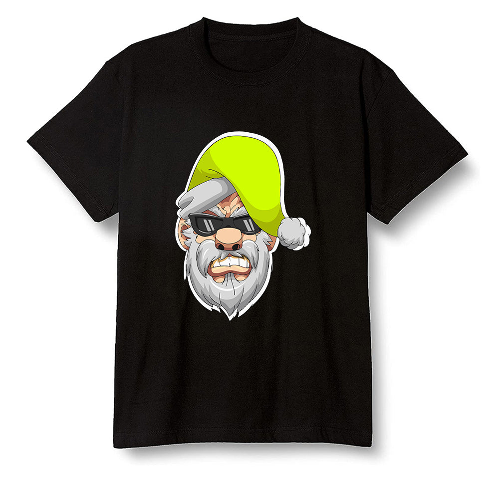 Pop Colour AJ1 Mid Grey Volt - Gangster Santa - Black Men T-shirt