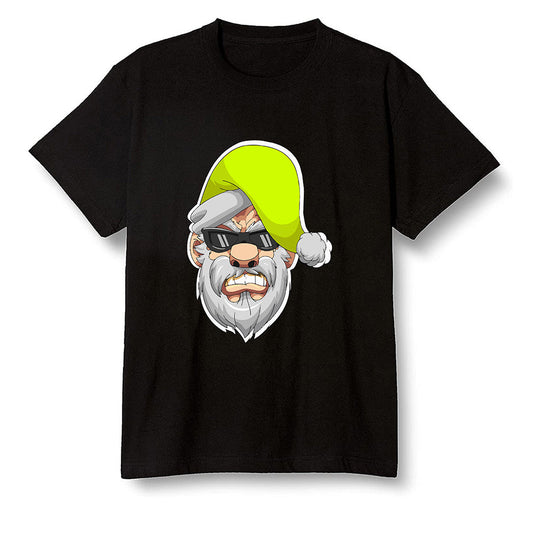 Pop Colour AJ1 Mid Grey Volt - Gangster Santa - Black Men T-shirt