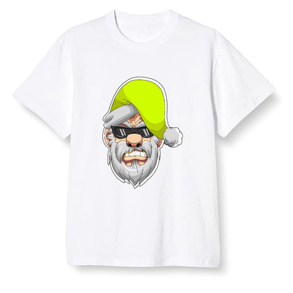 Pop Colour AJ1 Mid Grey Volt - Gangster Santa - White Men T-shirt