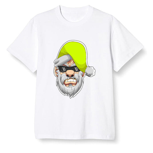 Pop Colour AJ1 Mid Grey Volt - Gangster Santa - White Men T-shirt