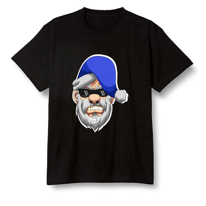 Pop Colour AJ1 Mid Hyper Royal - Gangster Santa - Black Men T-shirt