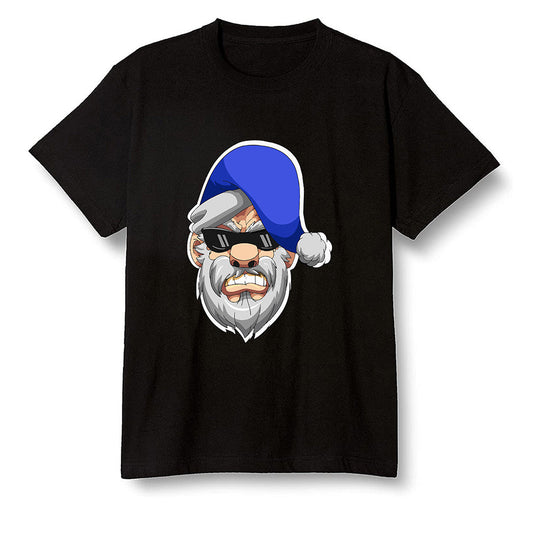 Pop Colour AJ1 Mid Hyper Royal - Gangster Santa - Black Men T-shirt
