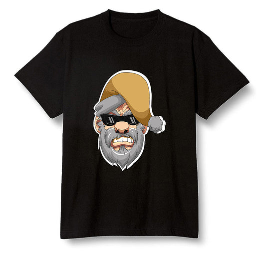 Pop Colour AJ1 Retro High OGetallic Gold - Gangster Santa - Black Men T-shirt
