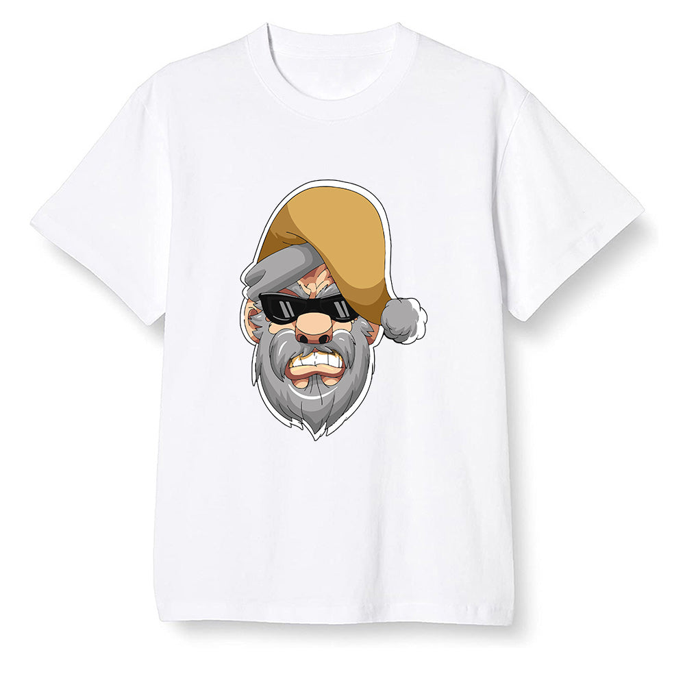 Pop Colour AJ1 Retro High OGetallic Gold - Gangster Santa - White Men T-shirt