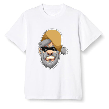 Pop Colour AJ1 Retro High OGetallic Gold - Gangster Santa - White Men T-shirt