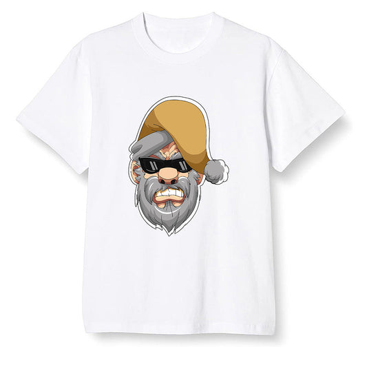 Pop Colour AJ1 Retro High OGetallic Gold - Gangster Santa - White Men T-shirt