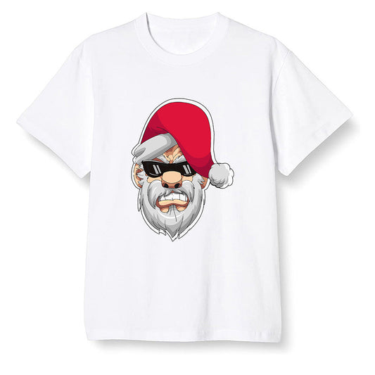 Pop Colour AJ1 Retro High OG Light Smoke Grey - Gangster Santa - White Men T-shirt