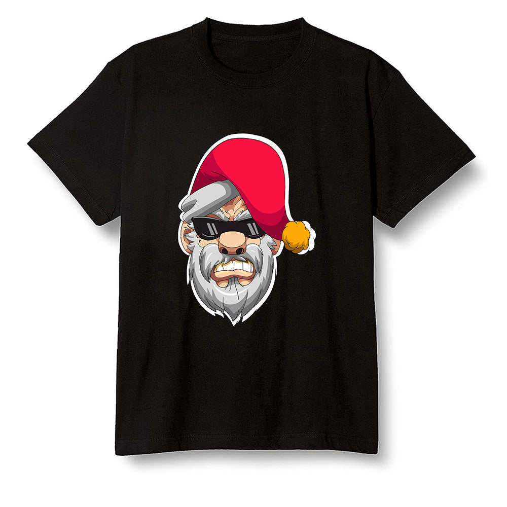 Pop Colour AJ1 Retro High OG Light Fusion Red - Gangster Santa - Black Men T-shirt