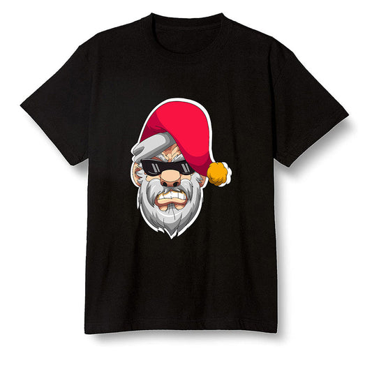 Pop Colour AJ1 Retro High OG Light Fusion Red - Gangster Santa - Black Men T-shirt