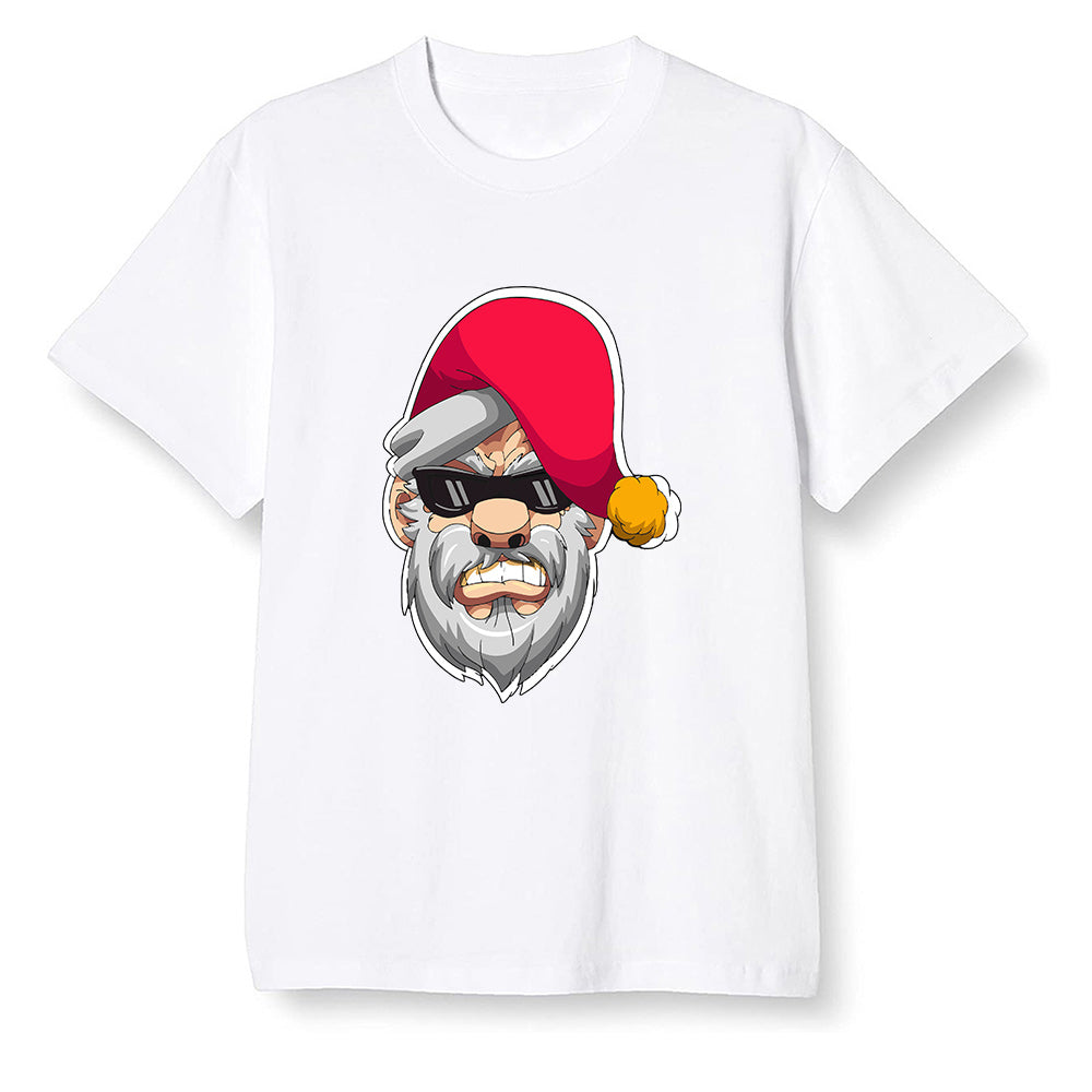 Pop Colour AJ1 Retro High OG Light Fusion Red - Gangster Santa - White Men T-shirt