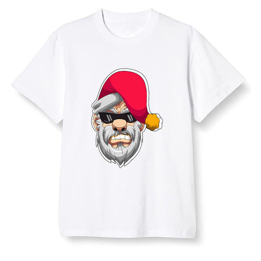 Pop Colour AJ1 Retro High OG Light Fusion Red - Gangster Santa - White Men T-shirt