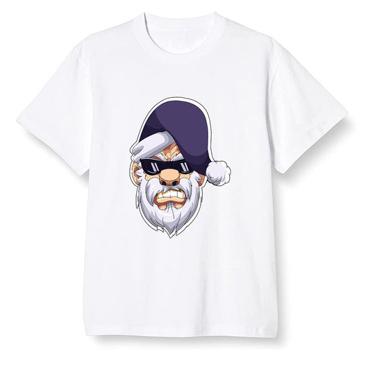Pop Colour AJ1 High OG Court Purple - Gangster Santa - White Men T-shirt