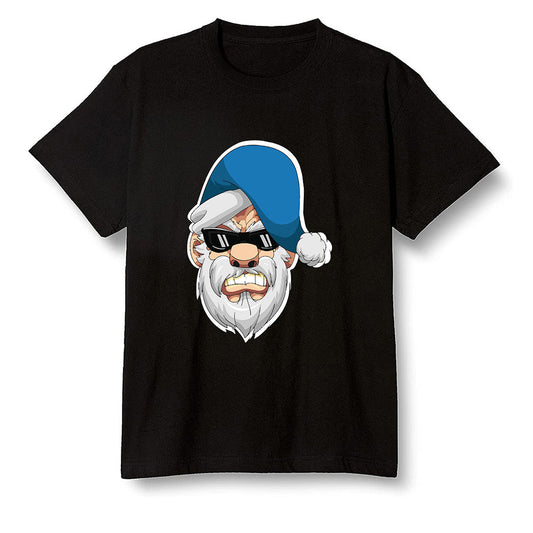 Pop Colour AJ1 High OG SP Fragment Design X Travis Scott - Gangster Santa - Black Men T-shirt
