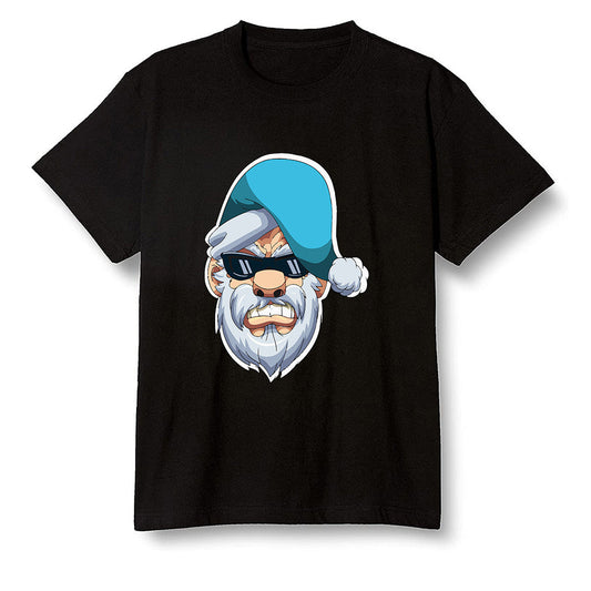 Pop Colour AJ13 Retro Obsidian Powder Blue - Gangster Santa - Black Men T-shirt